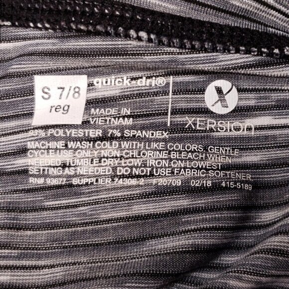 Xersion Girls Quick Dry Black Pink Striped Athletic Capri Leggings 7-8 - Picture 6 of 6